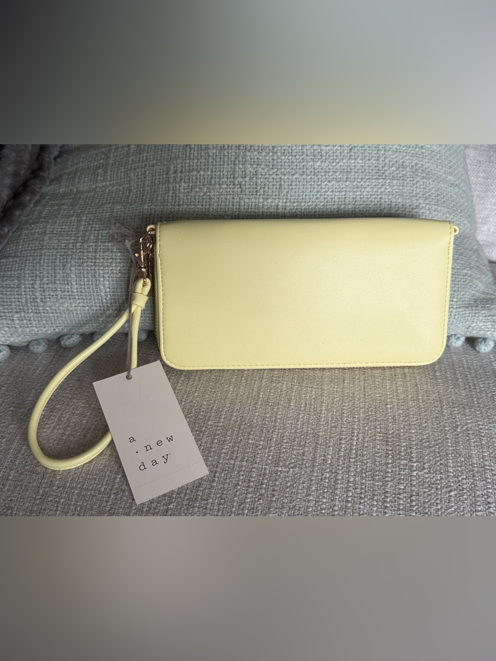 a new day Yellow Clutch Wristlet with Gold Hardware